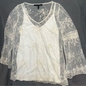 White House Black Market lace tunic with built in tank top.